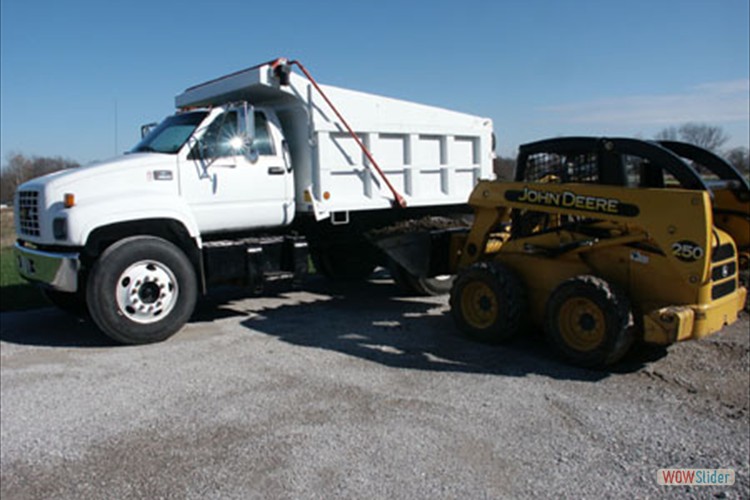 White Dump & Skid Steer